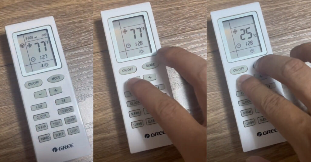 cách chỉnh độ f sang độ c máy lạnh gree