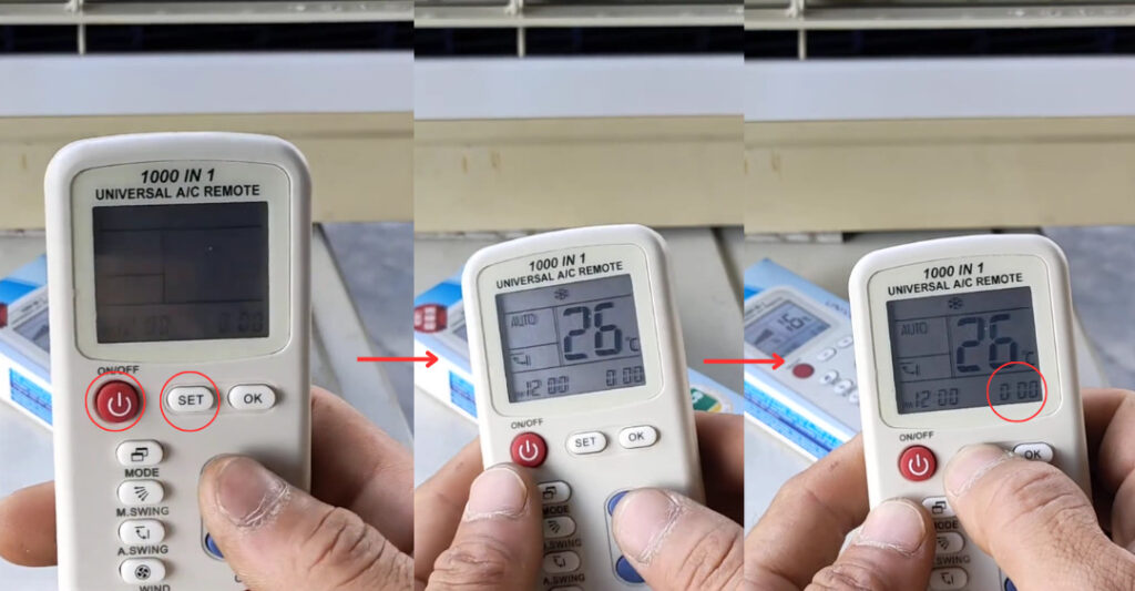 cách dò tần số máy lạnh reetech bằng remote đa năng