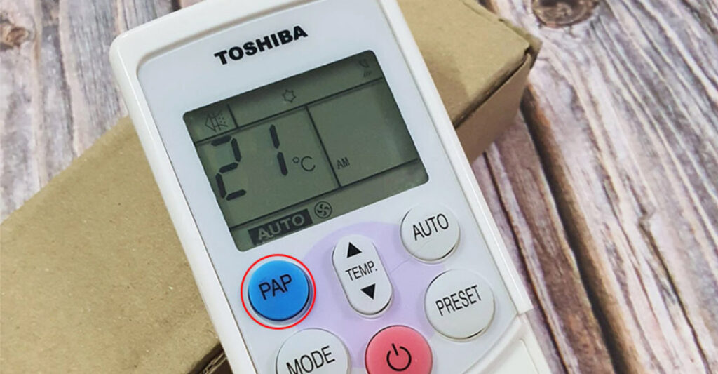 cách sử dụng nút pap trên remote máy lạnh toshiba