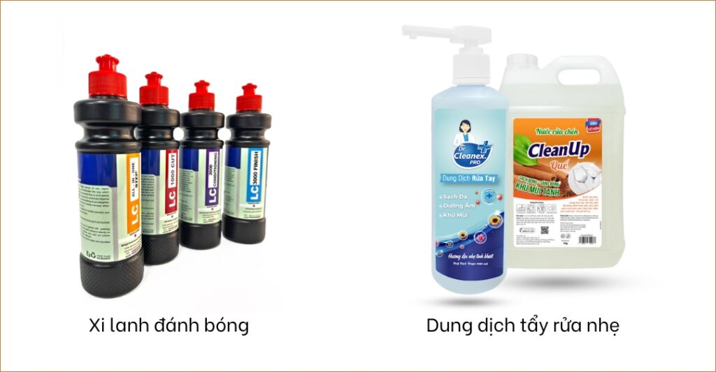 dụng cụ và vật liệu để đánh bóng nhựa máy lạnh