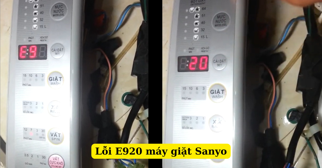 Nguyên nhân lỗi E920 máy giặt Sanyo & Cách khắc phục tại nhà lỗi e920 máy giặt sanyo