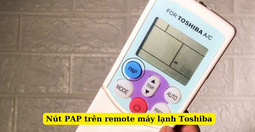nút pap trên remote máy lạnh toshiba