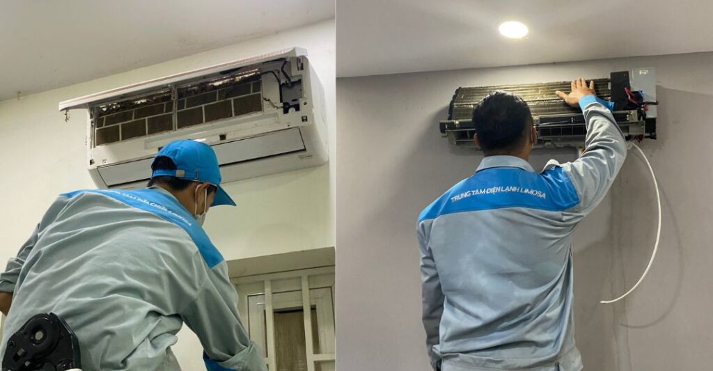 quy trình tháo mặt trước điều hòa Electrolux