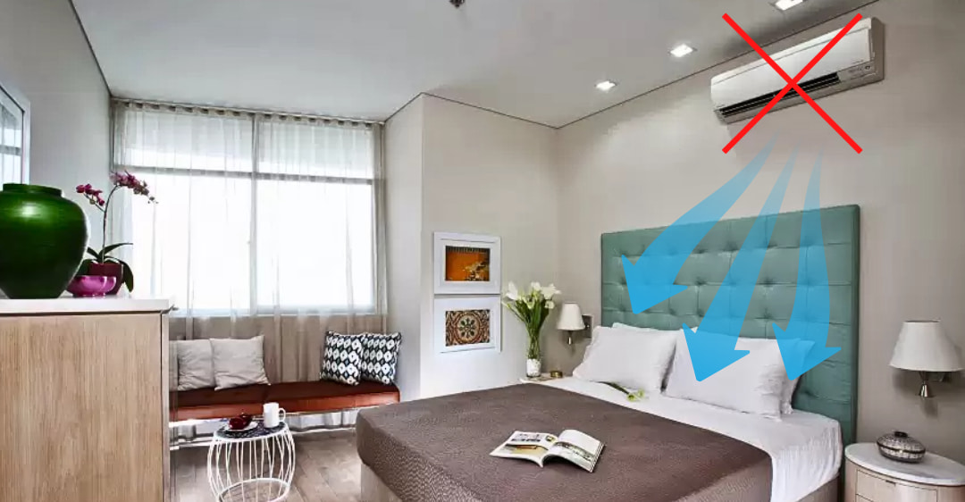 Lắp Máy Lạnh Gần Đầu Giường Có Tốt Không? Chuyên Gia Giải Đáp Không nên lắp máy lạnh ngay trên đầu giường – khí lạnh thổi trực tiếp gây hại sức khỏe.