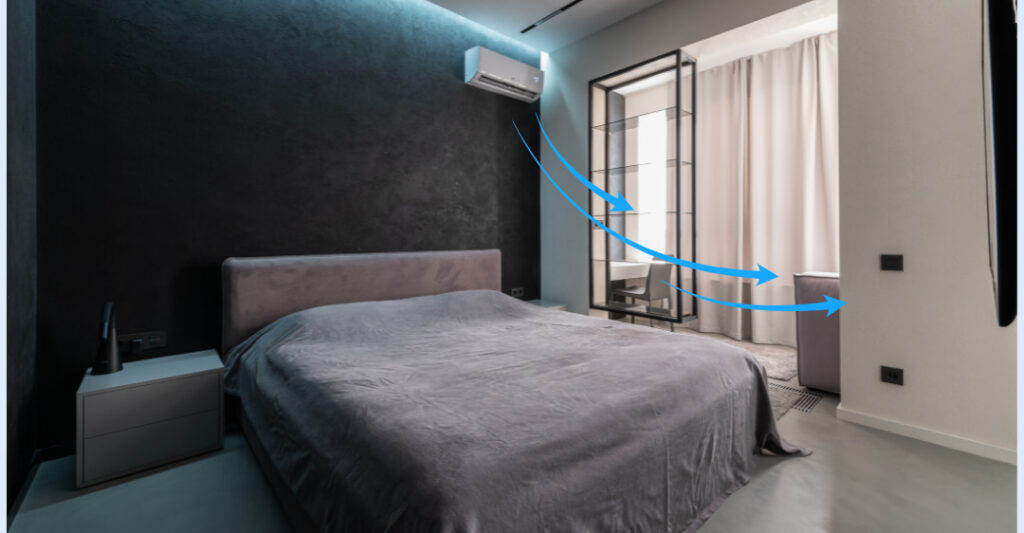 Lắp máy lạnh lệch bên trái phải đầu giường