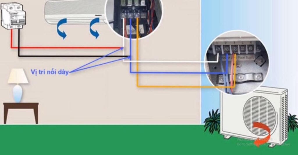 Sơ đồ đấu dây tín hiệu máy lạnh